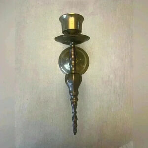 Vintage Solid Brass Wall Sconce Candle Holder